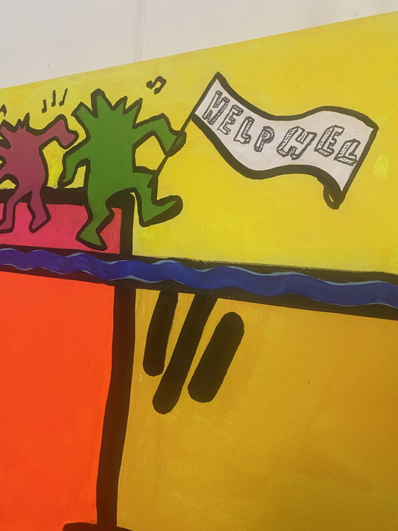 Tableau « Hommage à Haring » 140 x 115 cm – Peintures et dessins, Canvas (photo 10 of 12)