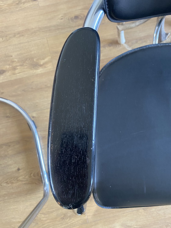 Image 1 of 4 vintage buisframe sledestoelen Effezeta Italiaans design