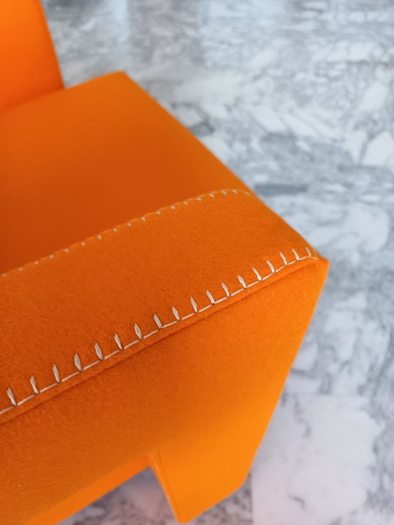 Image 1 of Fauteuil CASSINA Utrecht 637 en Laine Kvadrat Orange 13L par Gerrit Thomas Rietveld
