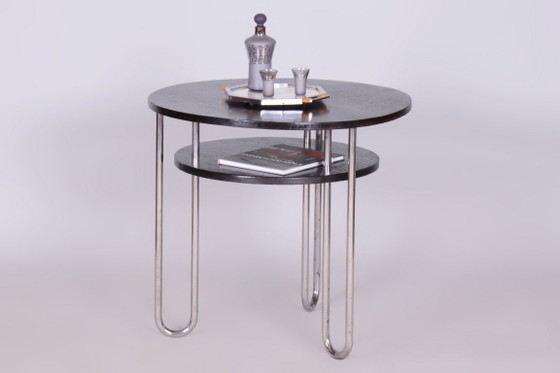 Table basse Bauhaus restaurée, par Marcel Breuer, chrome, chêne, Allemagne, années 1930 – Tables basses, Wood (photo 5 of 8)