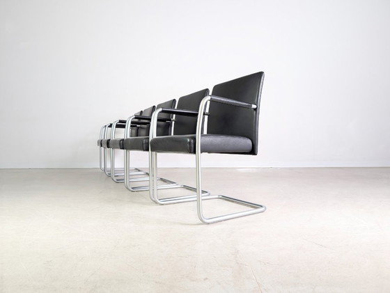 Image 1 of Juego de 5 sillas Walter Knoll Jason Lite 1500, cuero negro