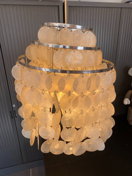 Suspension Lamp Chandelier Ceiling Light Mother-of-pearl Verner Panton vintage 1970 – Stone (photo 3 of 20)
