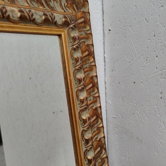 Image 1 of Vintage goudkleurige facet geslepen Regency spiegel schouwspiegel