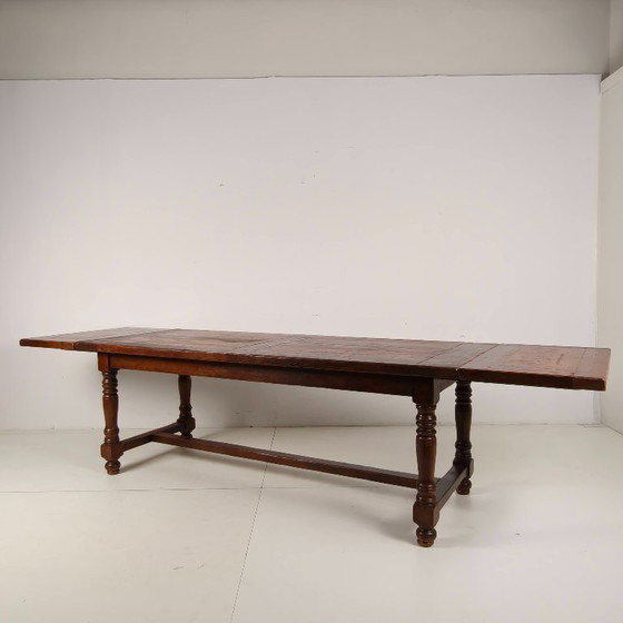 Image 1 of Large French oak monastery table 320/220 cm, early 20th century