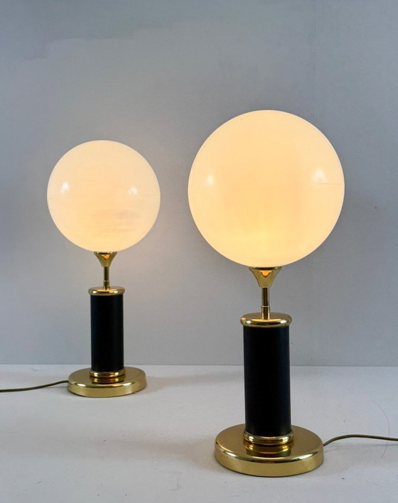 Image 1 of Set di 2 lampade da tavolo in stile Art Déco di Josef Busche, anni '80.