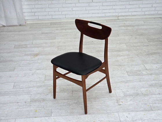 Image 1 of Set di 4 sedie da pranzo rivestite, design danese, anni '60.