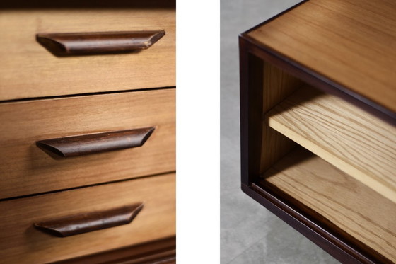 Image 1 of Vintage Mid-Century Danish Modern Wood Sideboard with Drawers, 1970s