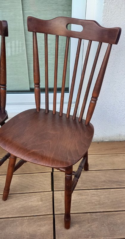 Image 1 of 4x Chaises Bistrot Western Vintage