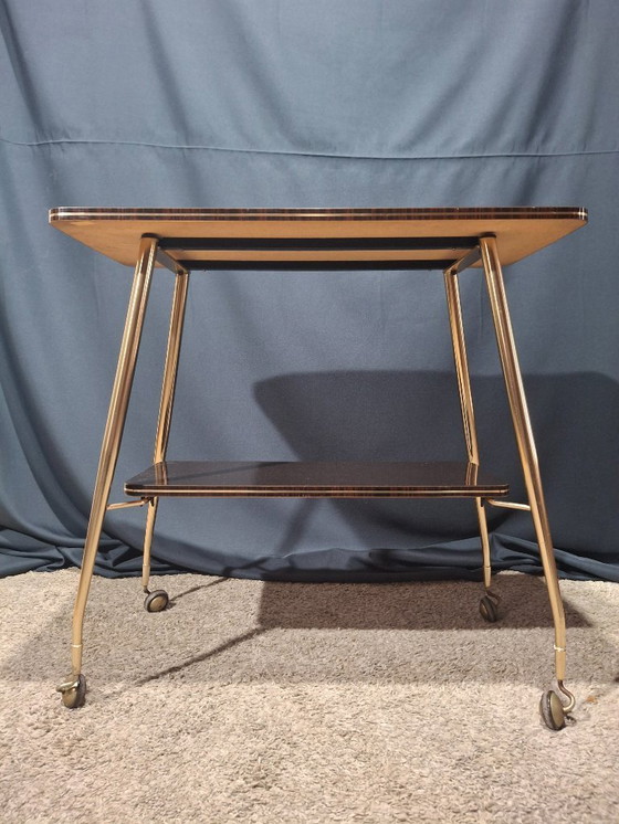 Image 1 of Carrito de servicio de latón y fórmica de los años 50/60