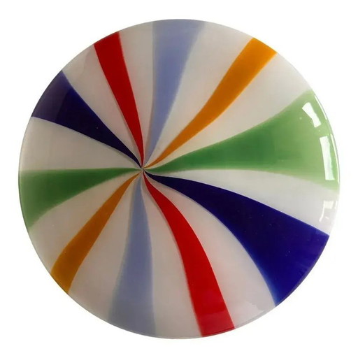 Italienische Wandleuchte aus Muranoglas mit Wirbelmuster von Simoeng
