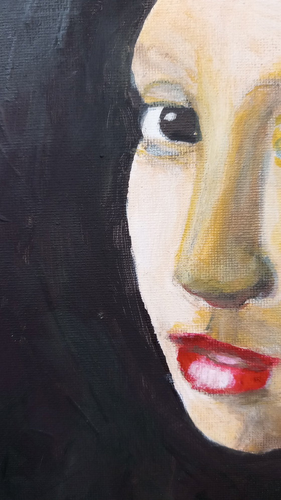 Image 1 of T. van Steenbergen "girl with pearl" 40 x 50 cm