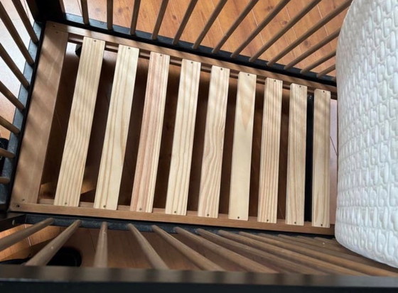 Image 1 of Lettino per neonati in arrivo, nero, con materasso Aerosleep - Regolabile