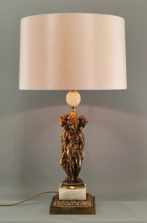 Image 1 of Vintage Deknudt 3 graces table lamp