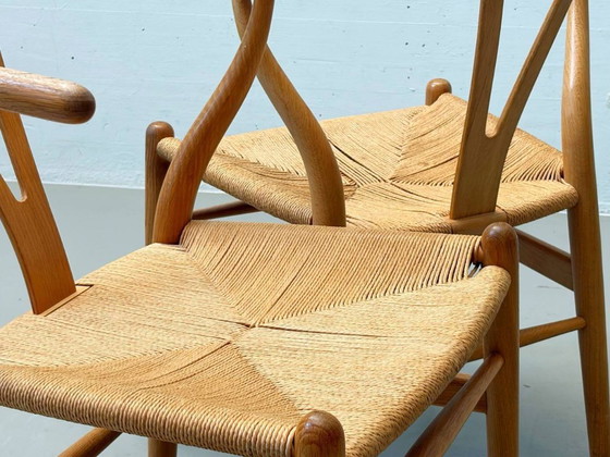 Image 1 of Set of 6 Wishbone Chairs CH24 by Hans J. Wegner for Carl Hansen & Søn, Denmark, 1990s