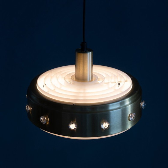 Image 1 of Lámpara colgante danesa Vitrika de color latón