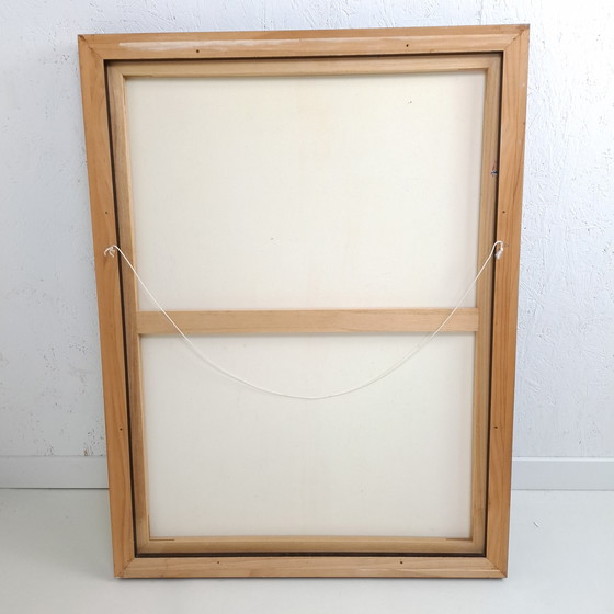 Image 1 of Vintage abstract painting green/red/white/black