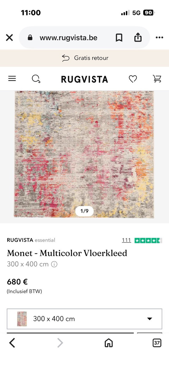 Rugvista Monet Multicolored Rug 300 x 400 cm, Rugs & carpets, Textile, Grey, Modern (photo 5 of 5)