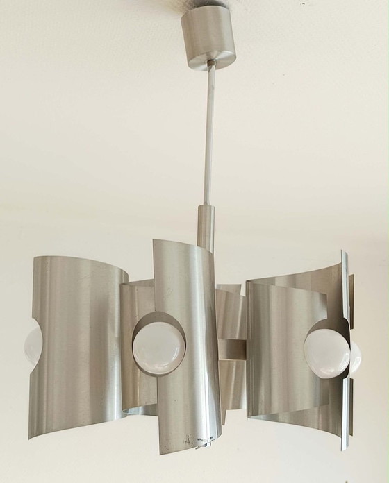 Space Age Chandeliers aluminum 1970 Polam Bielsko – Aluminium (photo 6 of 14)