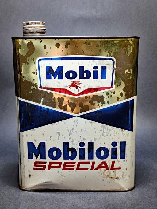 Vintage "Mobiloil Special" oil can, 1960s