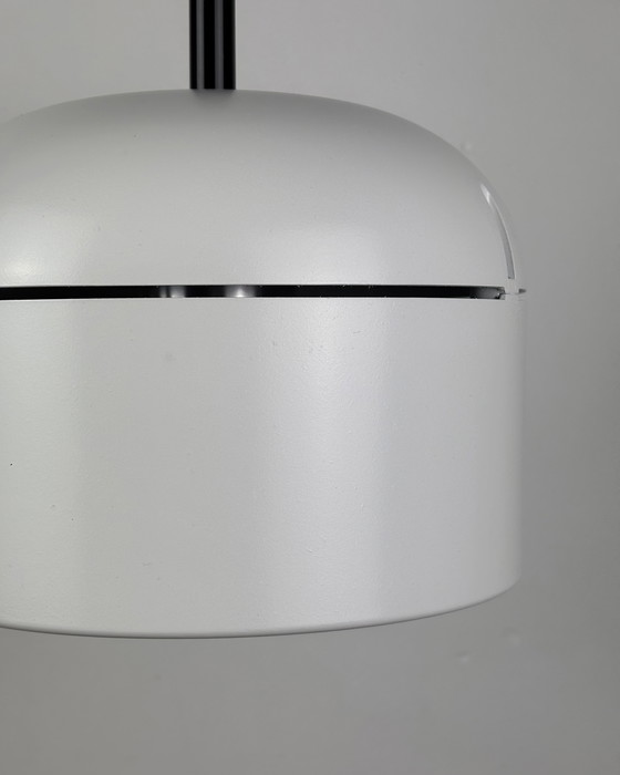 Image 1 of Staff Leuchten Arnold Berges Duo Matte white Vintage Pendant Lamp, Space Age, 70s, Mid Century, Industrial design, Germany 1970s