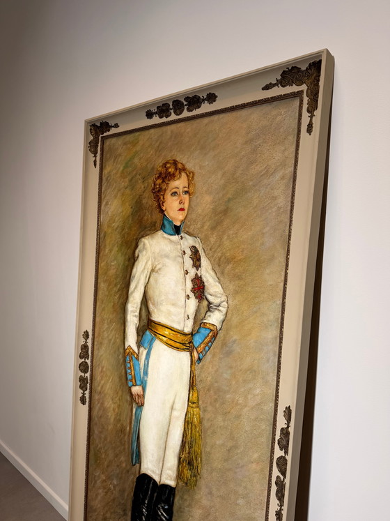 Antoine Ferracci - Óleo sobre lienzo enmarcado de gran formato, 205 x 105 cm – Pinturas y dibujos, Wood (photo 5 of 5)