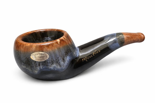 MOULIN’S French Grès Flammé Pipe Dish – Mid-Century Art Pottery – Vintage Ashtray or Succulent Planter 18cm