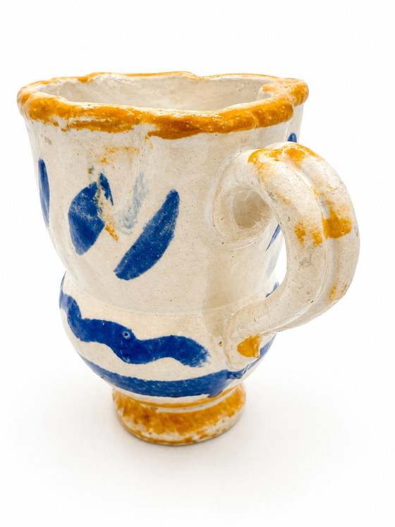 Image 1 of Antique 19th-Century Italian Majolica Jug – Rustic Folk Art