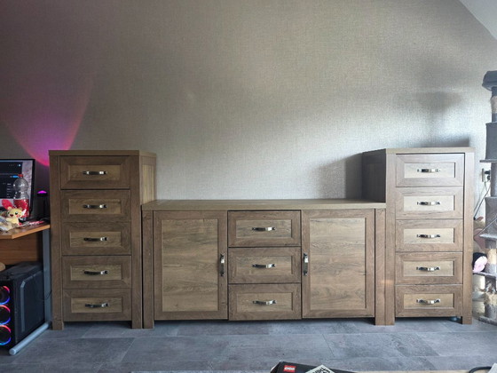 TV meubel (2 hoge kastjes, 1 dressoir) – tv-meubelen, Hout (photo 2 of 5)