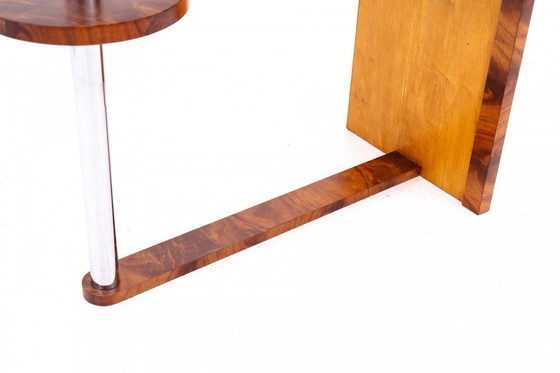 Image 1 of Tocador Art Decó de mediados del siglo XX con silla, Polonia.