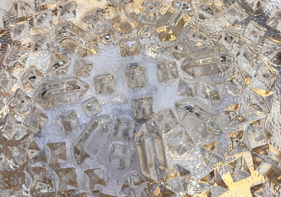 Image 1 of Gold-colored glass ceiling or wall lamp in Hollywood style, 1970s