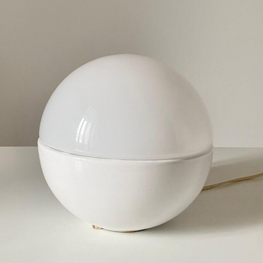 1x Midcentury Modern Murano and Ceramic Table Lamp, Lampalla Model, Italy 1970s