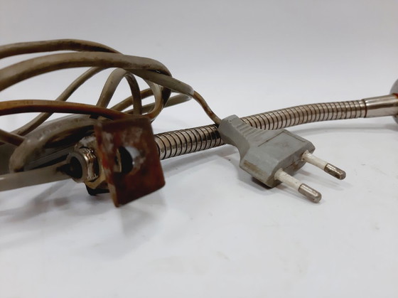 Image 1 of Faro d'epoca in lampada grigia, faretto, lampada tornita, illuminazione industriale