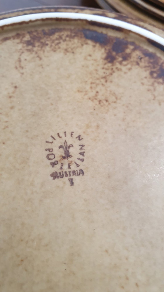 Image 1 of Vaisselle vintage 50pcs assiettes LILIEN PORZELLAN Autriche Caroline série Umbra brutaliste