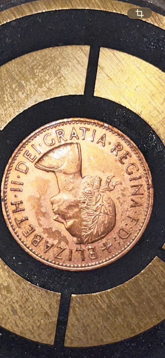 Image 1 of Design P tafel gesigneerd /Brutalistisch /Mid-Century / vintage