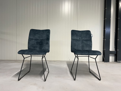 2x Sillas Musterring Adore de tela azul