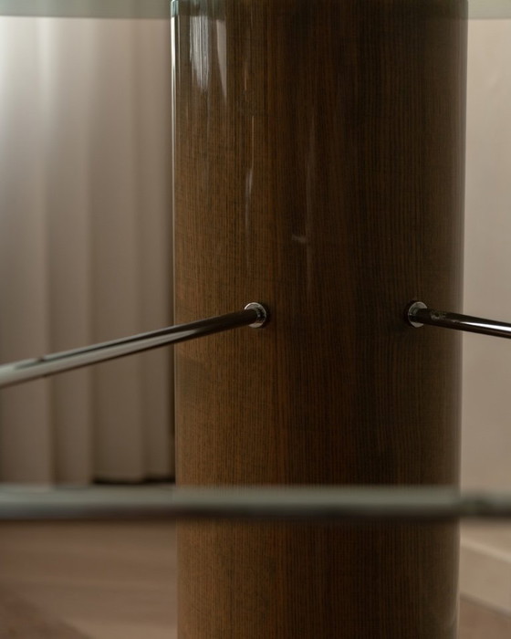 Image 1 of Vintage Saporiti Italia Dining Table – Enamel Column Base –  Postmodern 1980s