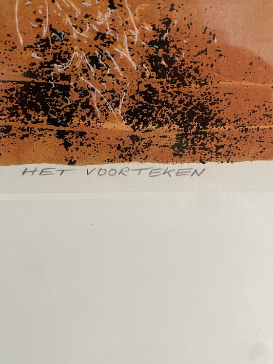Image 1 of 2 zeefdrukken nr 63x 160 van Cor Z. de Jong, “ Het Voorteken” e “ De Voorspelling “