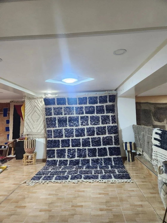 Autentico Tappeto Beniouarain 300x200 cm blu notte – Berbero Marocchino – Tappeti, Lana, Cotone, Modern (photo 3 of 3)