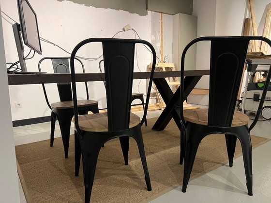 Image 1 of Tolix style industrial dining chairs