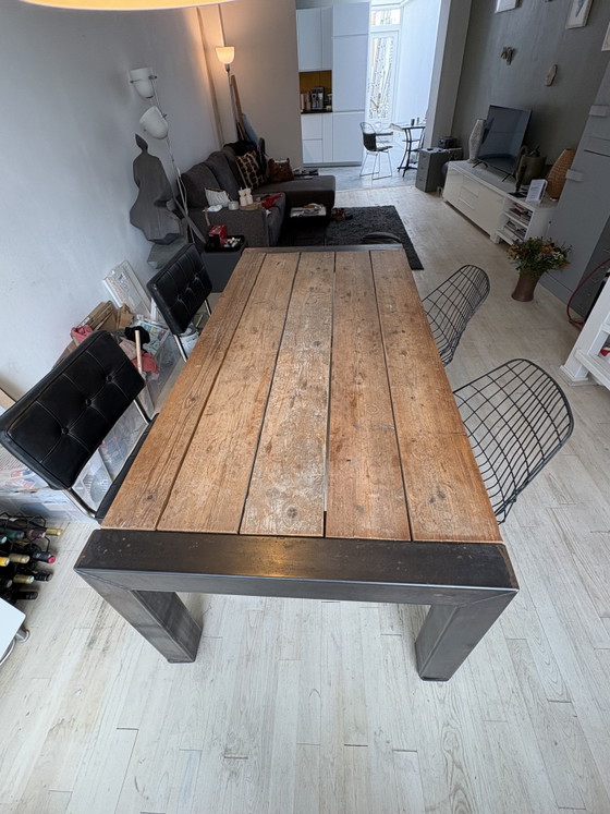 DennisvanLonden steigerhouten tafel – Eettafels, Wood, Metal (photo 9 of 12)