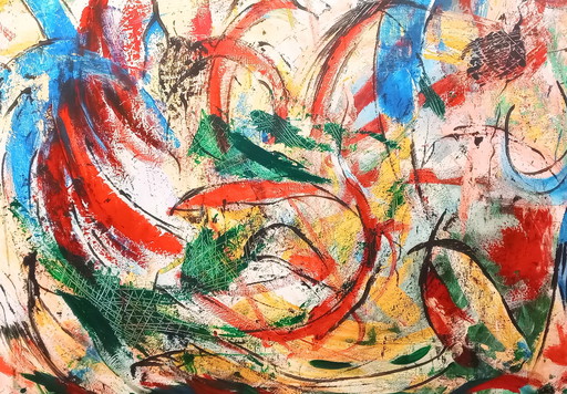 Festival, 100 x 120 x 4 cm Acrylgemälde