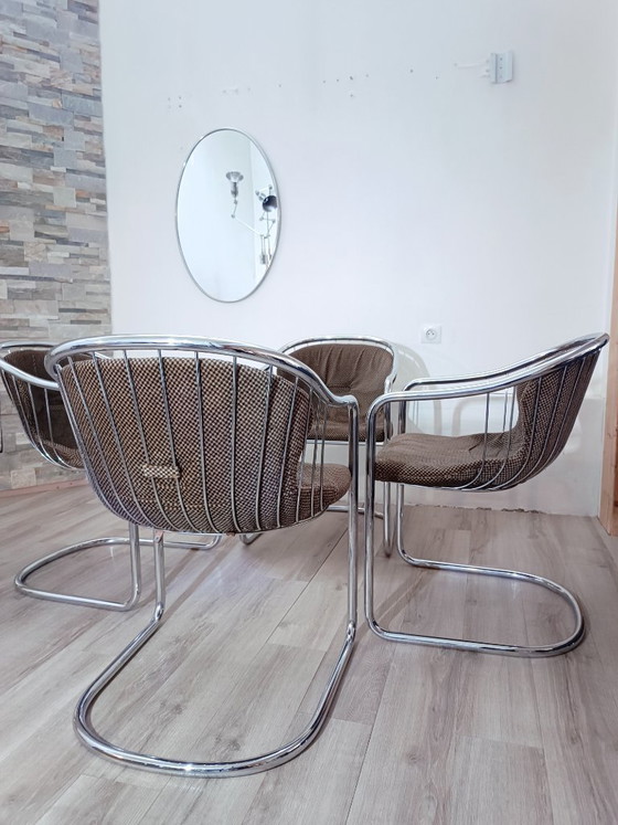 Image 1 of Cantileverstoelen van Gastone Rinaldi voor Rima, jaren 70.