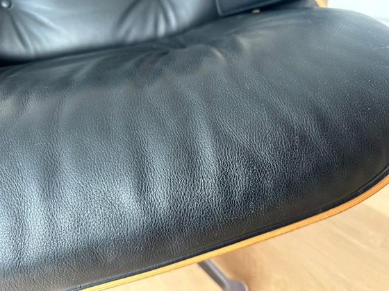 VITRA Eames Lounge Chair e Ottoman originali, Santos Palisander 2005, Sedie girevoli, Pelle, Nero (foto 12 di 14)
