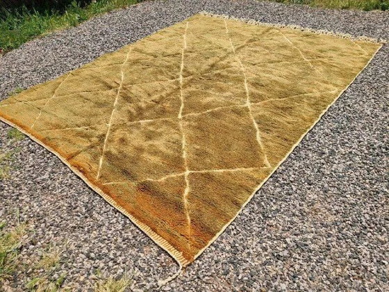 Grande tappeto Mrirt marocchino ocra e senape 350x300 cm – motivo a rombi – Tappeti, Lana, Cotone, Bohemian (photo 10 of 14)