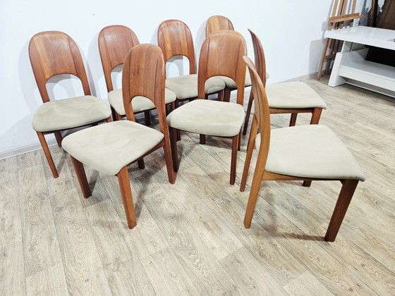 Tavolo allungabile in teak danese + sedie di Möbelfabrik Holstebro, anni '70, set di 9 (photo 6 of 24)
