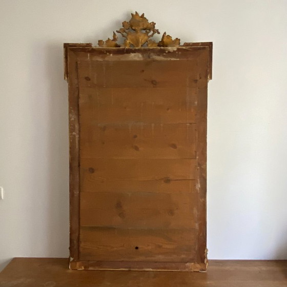 Miroir Doré Fin 19ème Avec Fronton Décoré. 150x82. – Wood (photo 6 of 6)