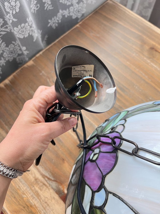 Image 1 of Lámpara de techo estilo Tiffany, luminaria, lámpara colgante de vidrieras, Art Nouveau