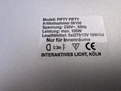 Lampada di design Fifty-fifty di Paul Talman