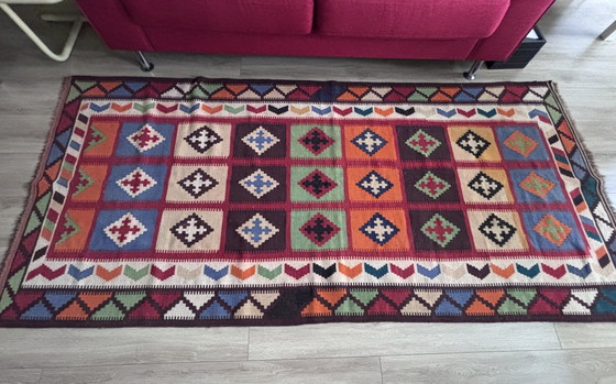 Image 1 of Colorful hand-woven Kelim rug