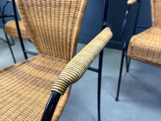 Image 1 of Rotanstoelen van Frederick Weinberg, jaren 60, set van 6